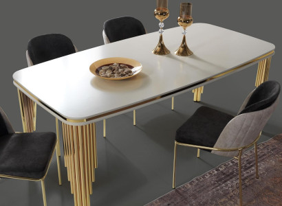 Dining table Dining room table Dining room furniture Table Wood Gold White